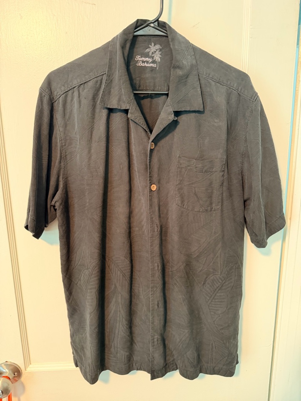 Tommy Bahama Men's Dark Charcoal Short-Sleeve Camp Shirt